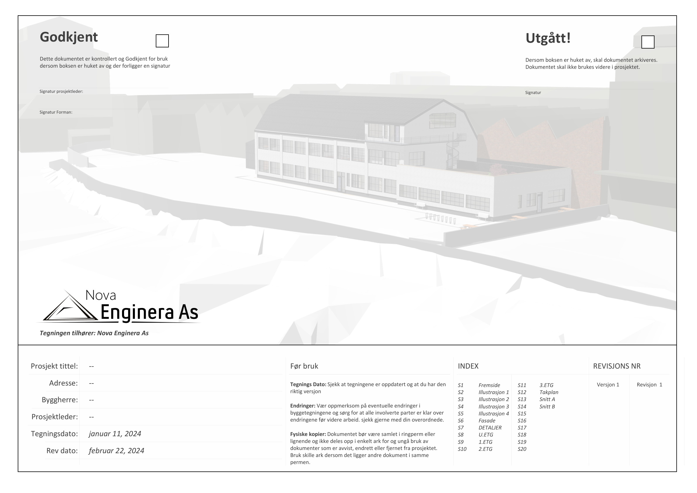Byggetegning, Trafobygget Odda